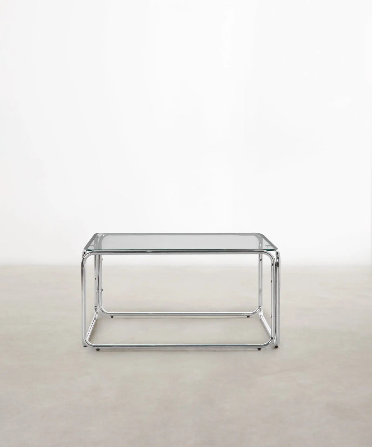 Table basse carrée en métal et verre trempé Cos (80 x 80 cm)