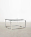 Table basse carrée en métal et verre trempé Cos (80 x 80 cm)