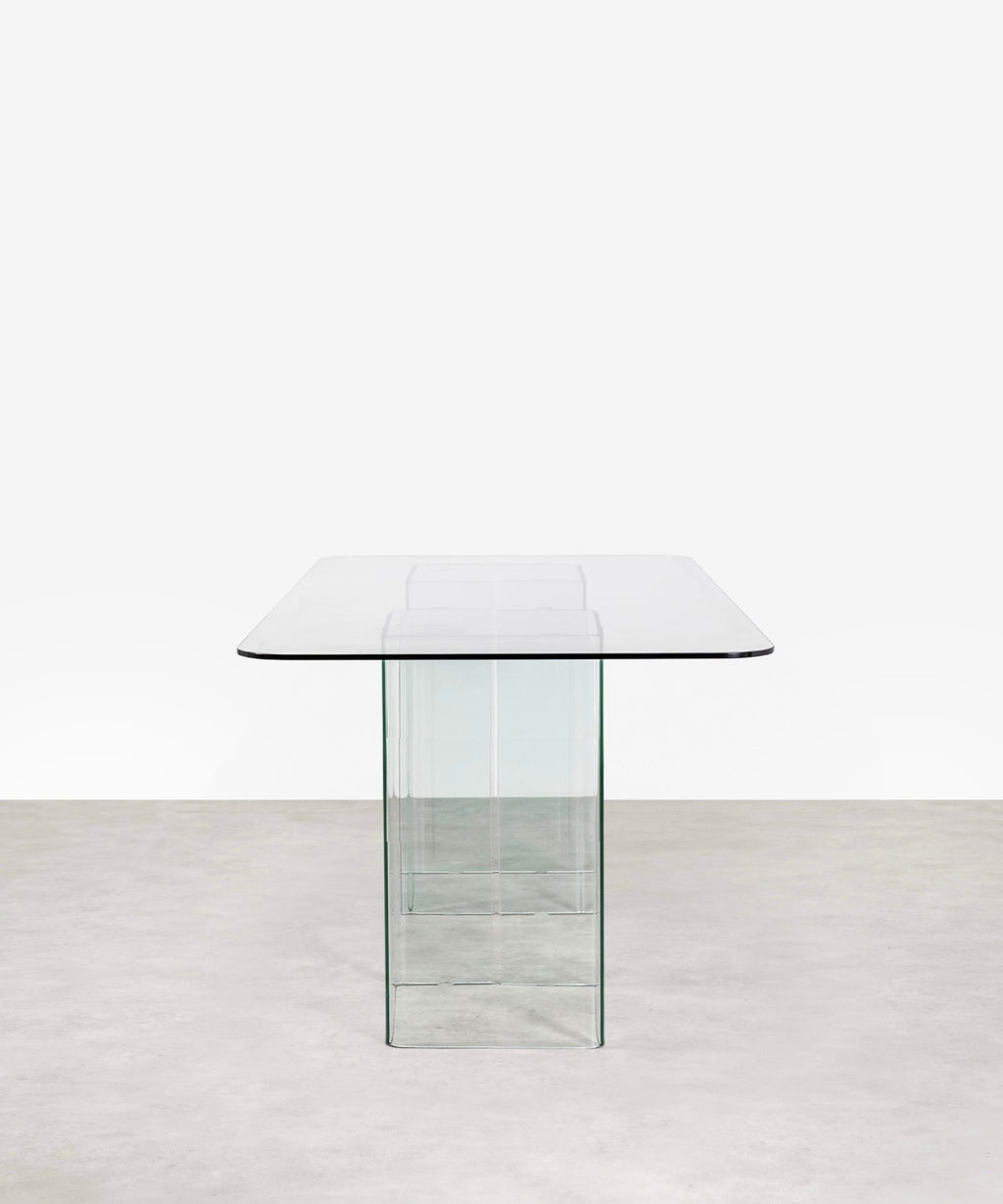 Table à manger rectangulaire en verre trempé Eleonora (180x90 cm)
