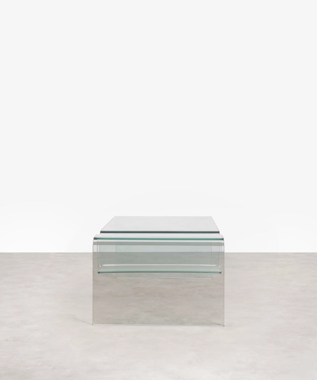 Table basse rectangulaire Harbor en verre trempé (120 x 60 cm)