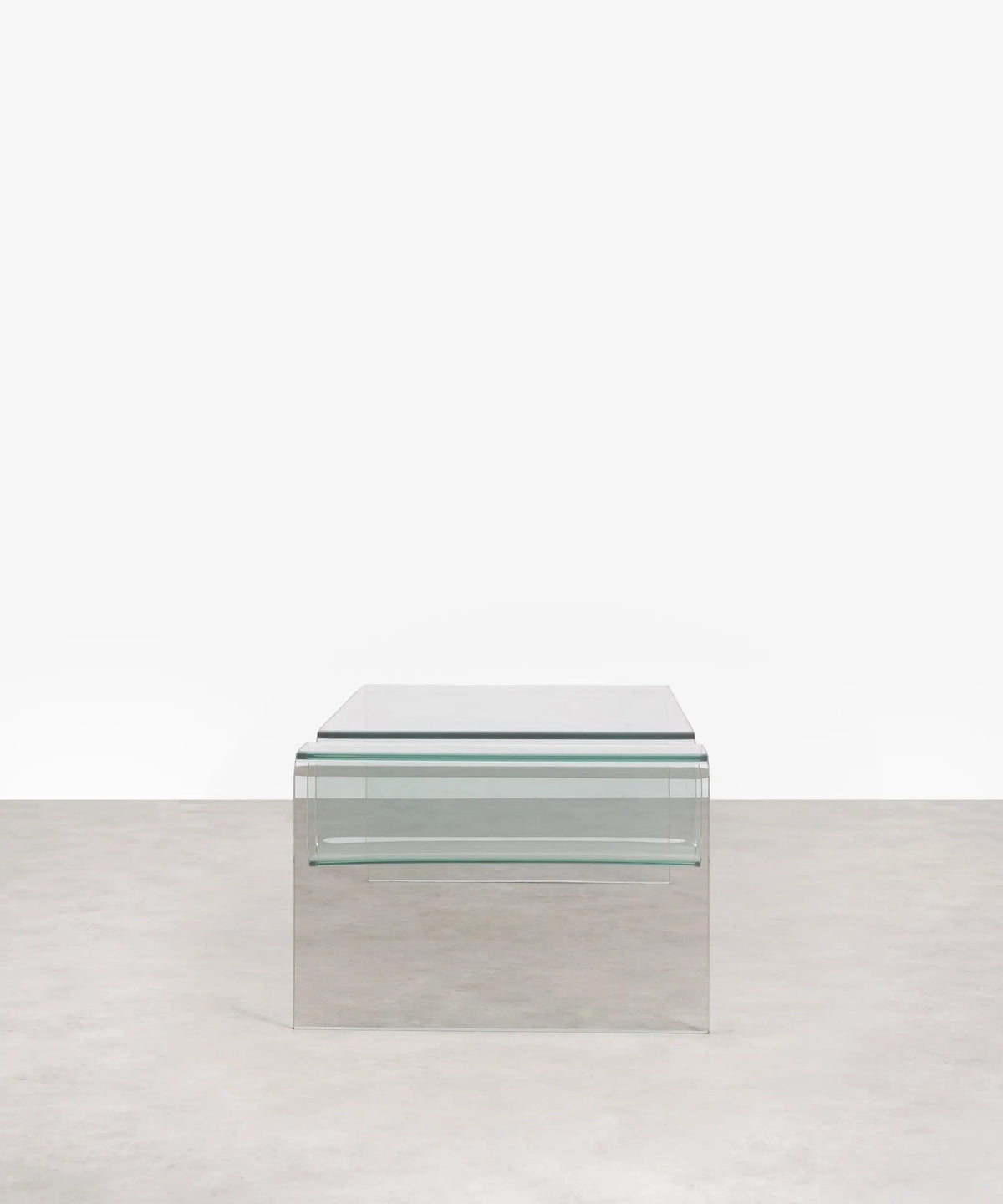 Table basse rectangulaire Harbor en verre trempé (120 x 60 cm)