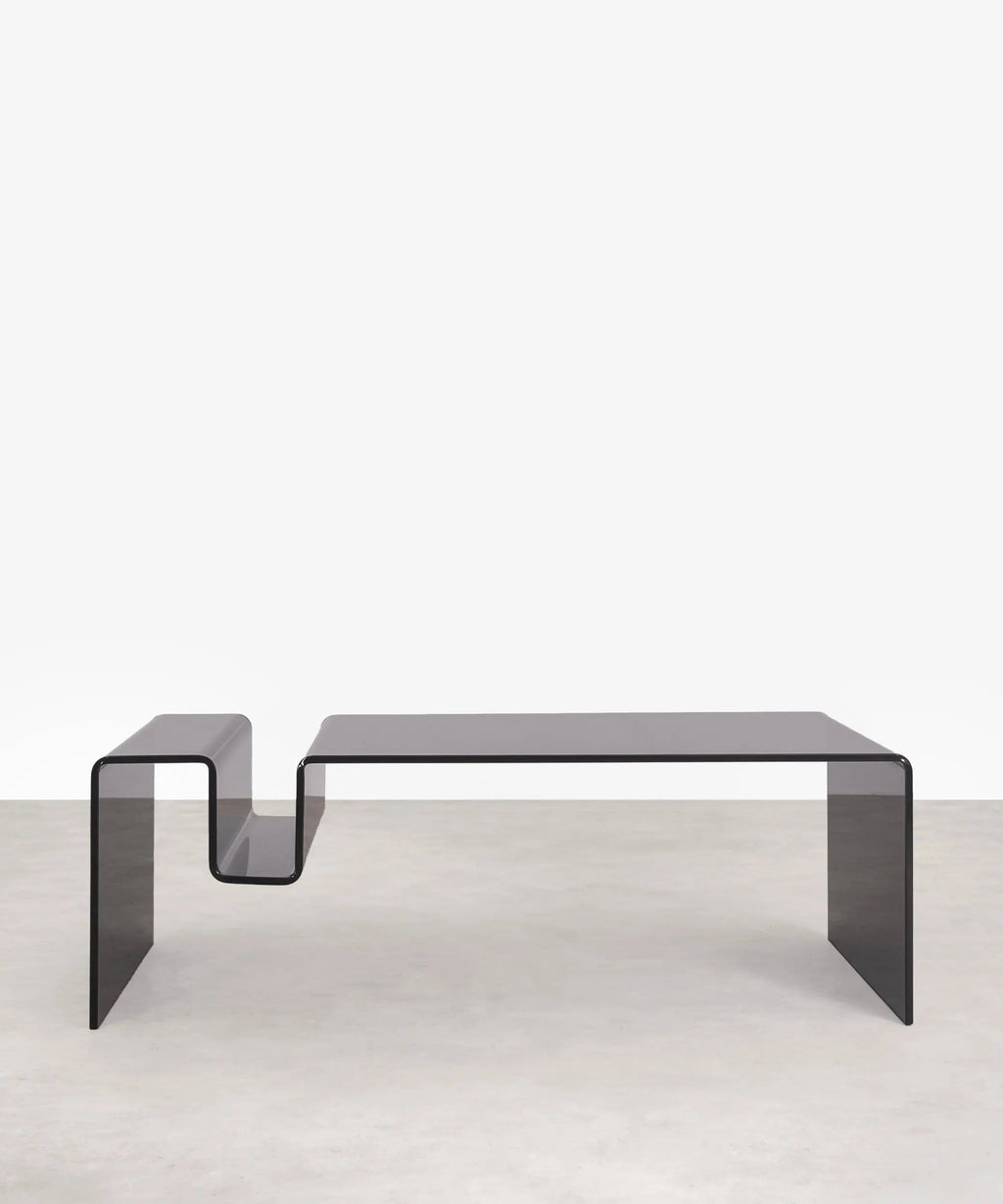 Table basse rectangulaire Harbor en verre trempé (120 x 60 cm)