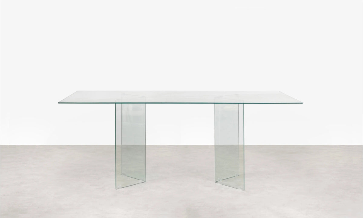 Table à manger rectangulaire en verre trempé Ottish (180x90 cm)