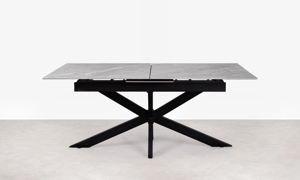 Table à manger rectangulaire extensible Travis (180-220 cm) - Glossy Grey