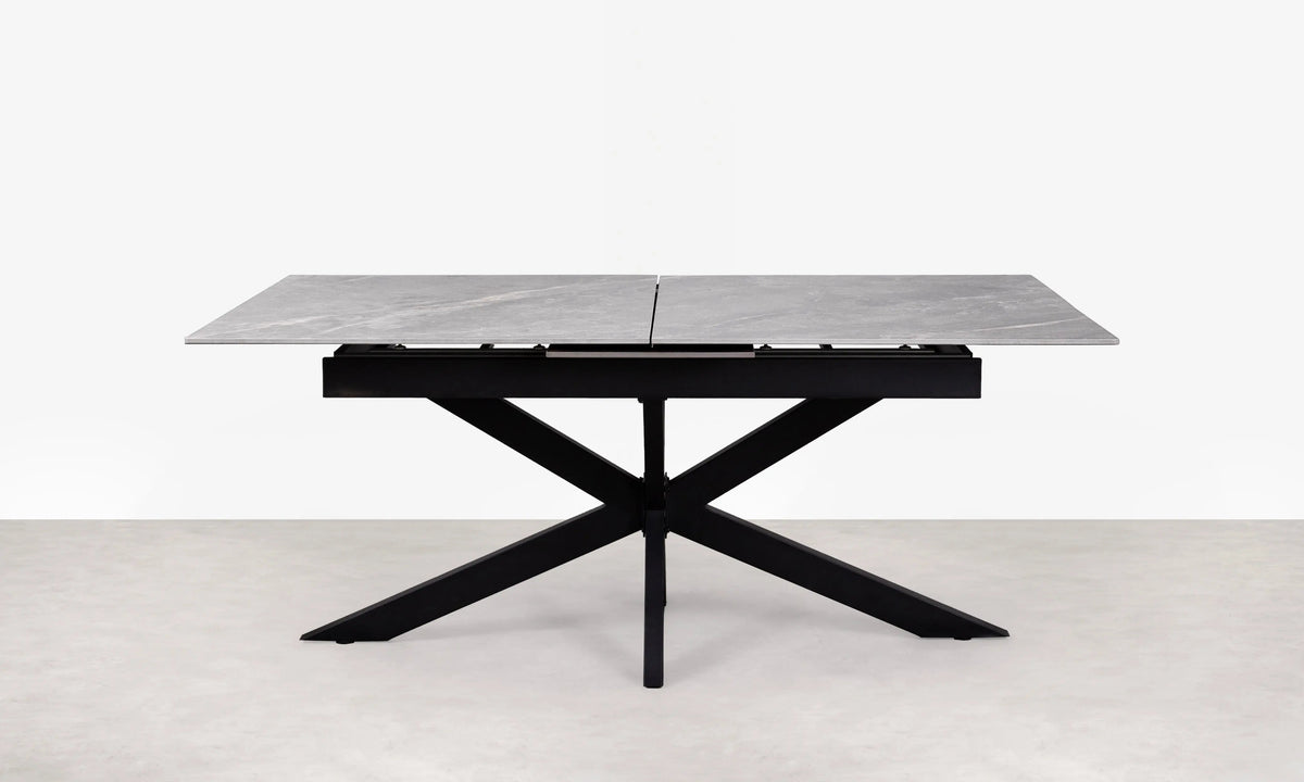 Table à manger rectangulaire extensible Travis (180-220 cm) - Glossy Grey