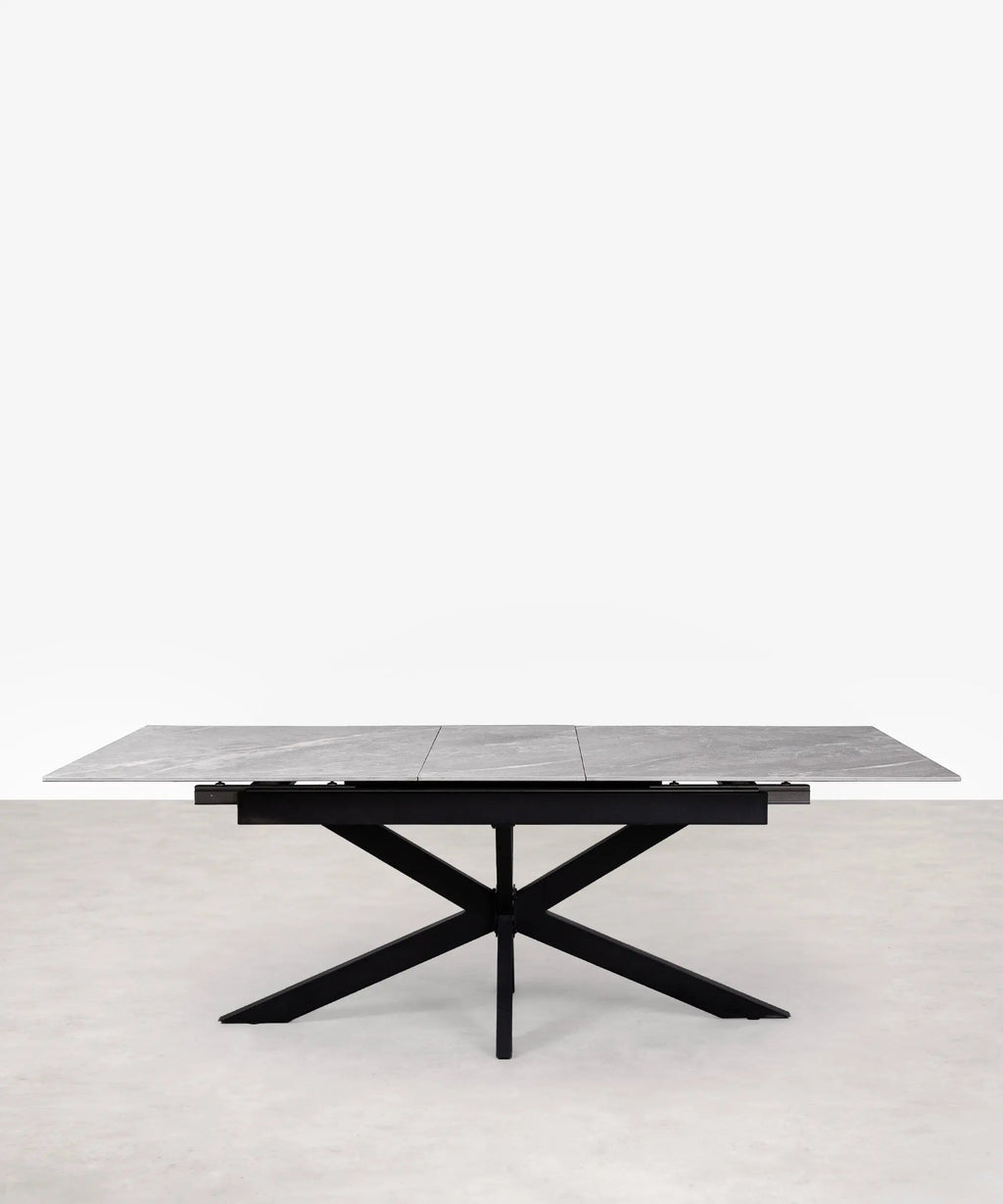 Table à manger rectangulaire extensible Travis (180-220 cm) - Glossy Grey