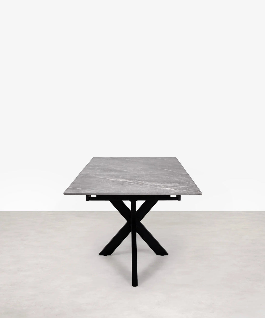 Table à manger rectangulaire extensible Travis (180-220 cm) - Glossy Grey