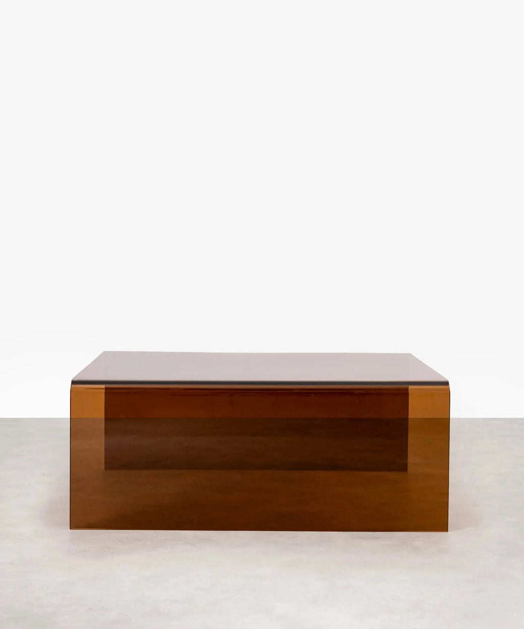Table basse carrée en verre trempé Burano (100 x 100 cm)