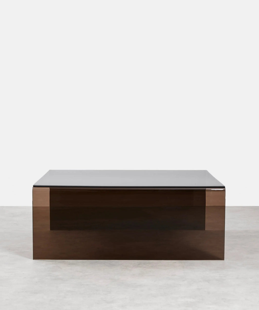 Table basse carrée en verre trempé Burano (100 x 100 cm)