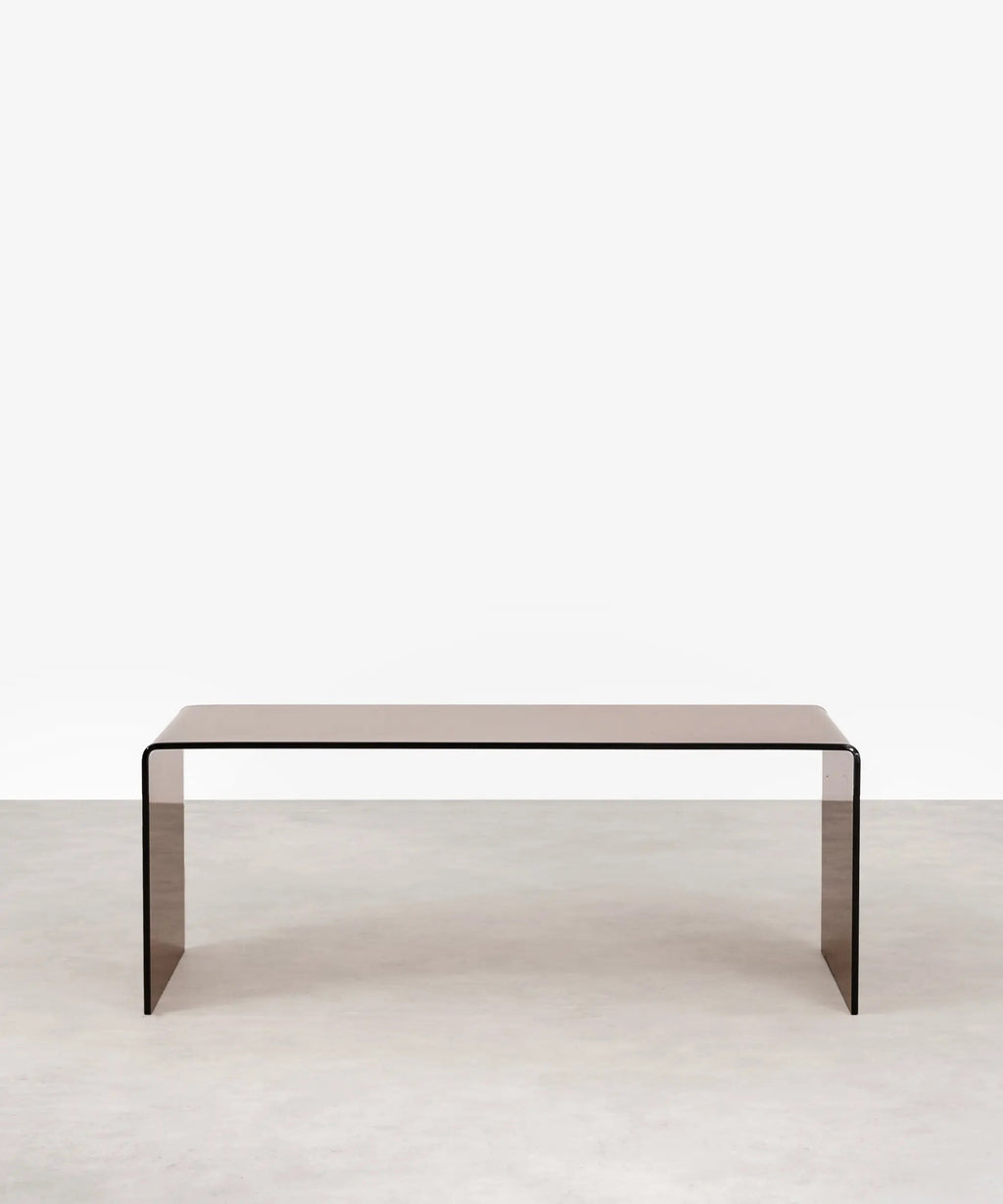 Table basse rectangulaire Cheval en verre trempé (100 cm)