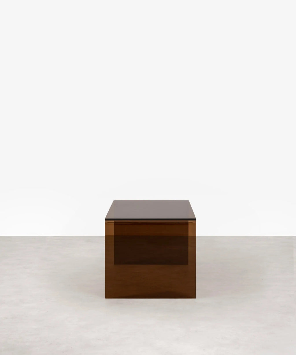 Table basse rectangulaire Cheval en verre trempé (100 cm)
