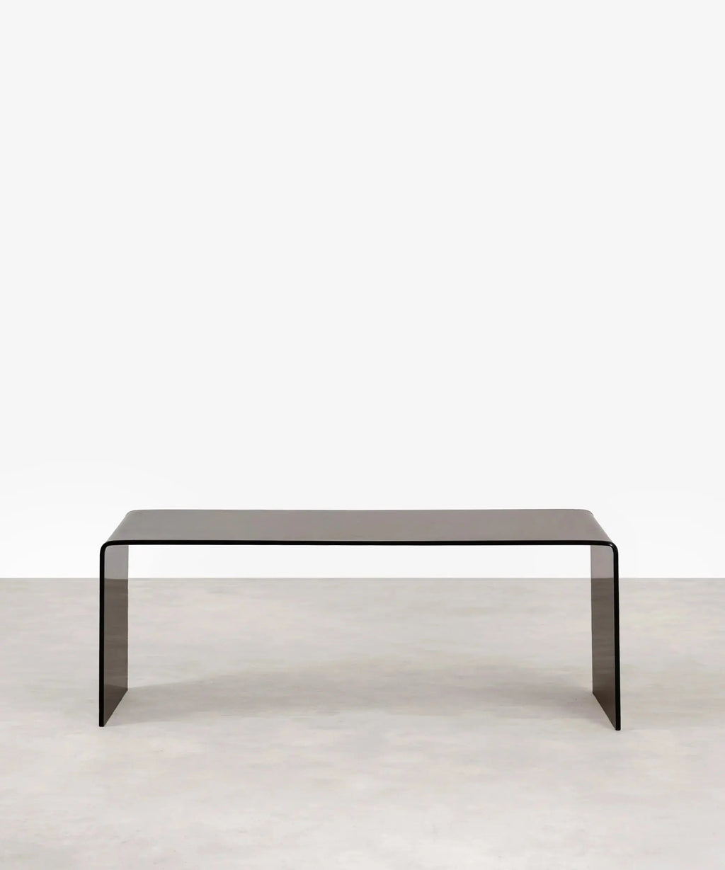 Table basse rectangulaire Cheval en verre trempé (100 cm)