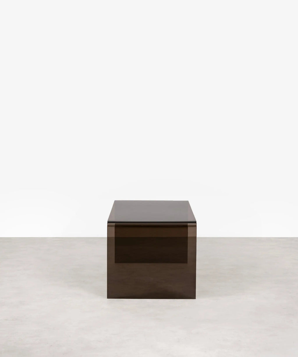 Table basse rectangulaire Cheval en verre trempé (100 cm)