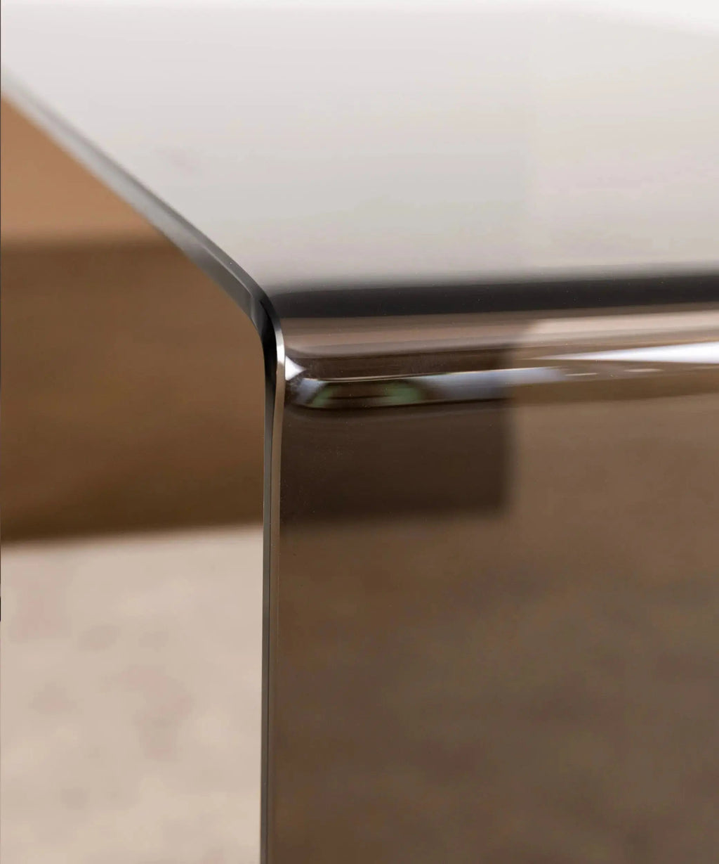 Table basse rectangulaire Cheval en verre trempé (100 cm)