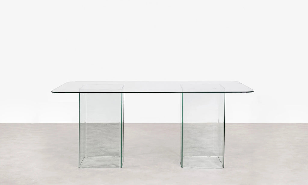 Table à manger rectangulaire en verre trempé Eleonora (180x90 cm)