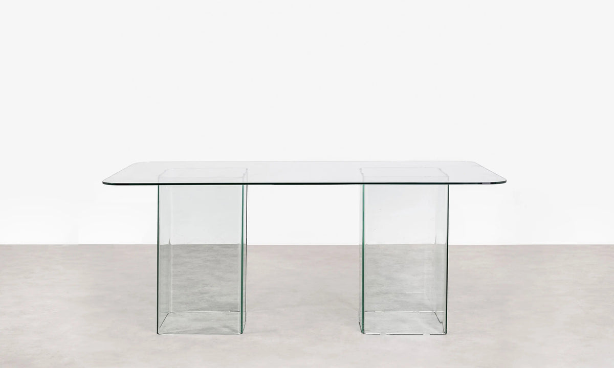 Table à manger rectangulaire en verre trempé Eleonora (180x90 cm)