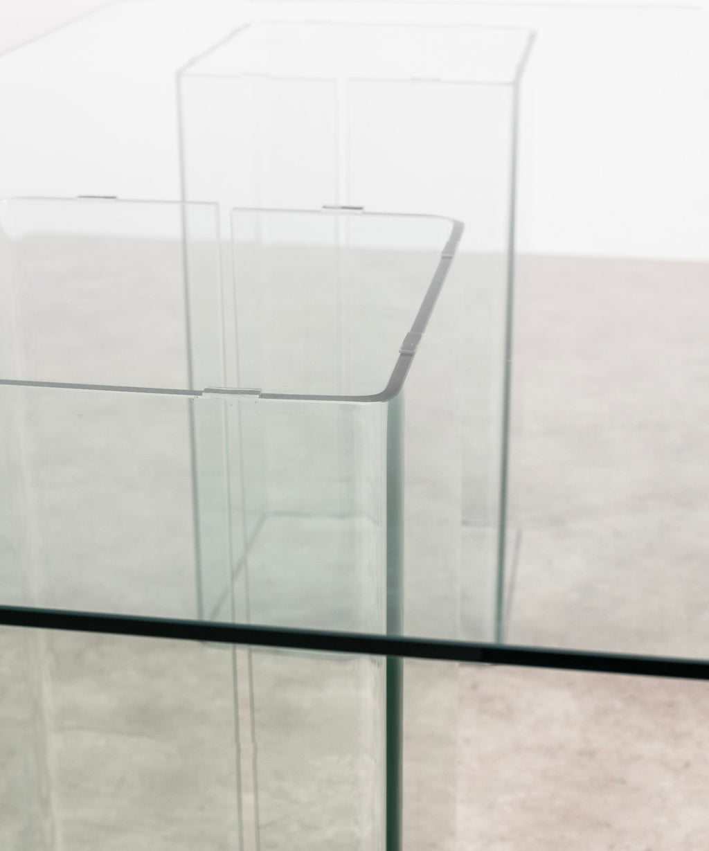 Table à manger rectangulaire en verre trempé Eleonora (180x90 cm)
