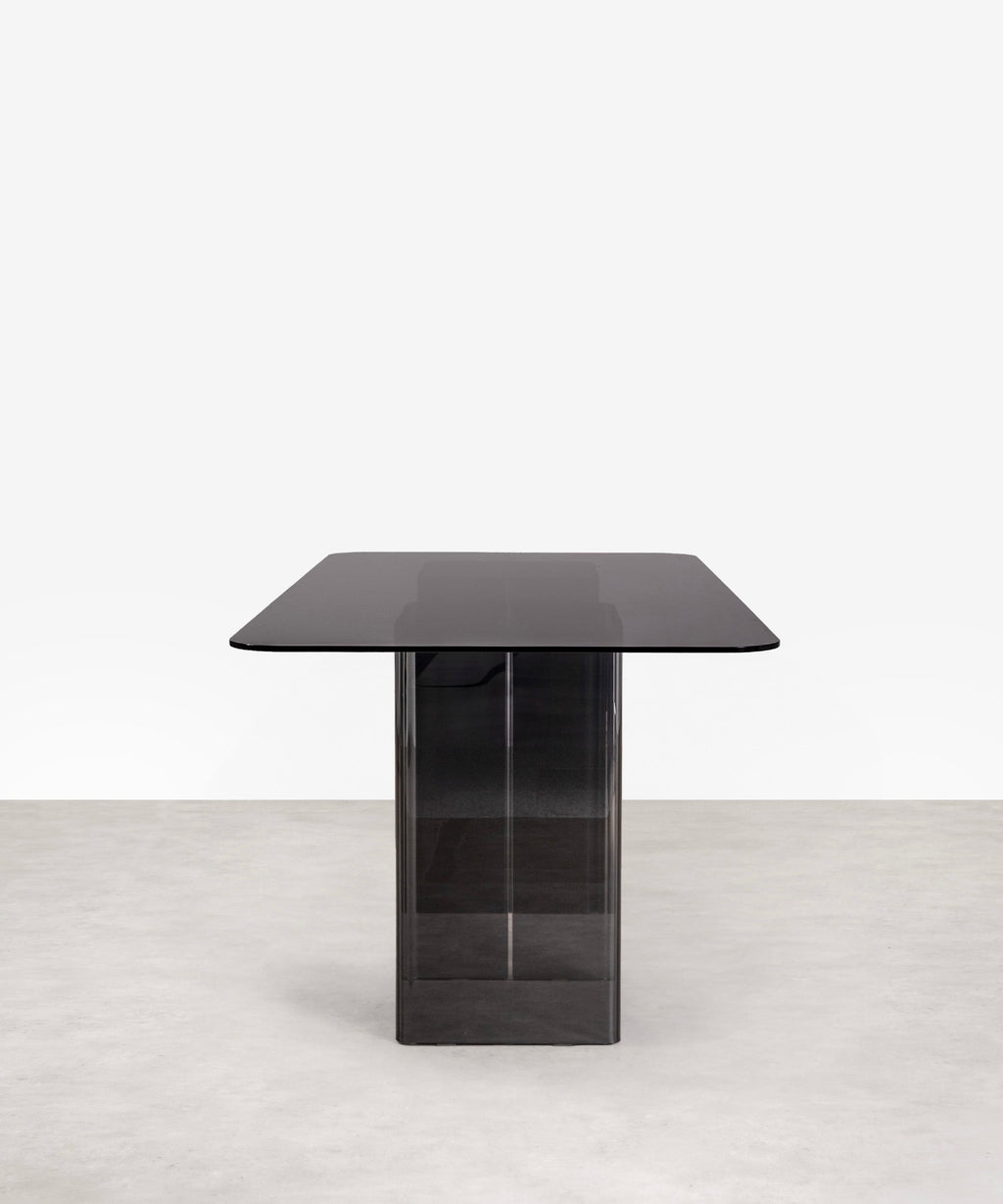 Table à manger rectangulaire en verre trempé Eleonora (180x90 cm)