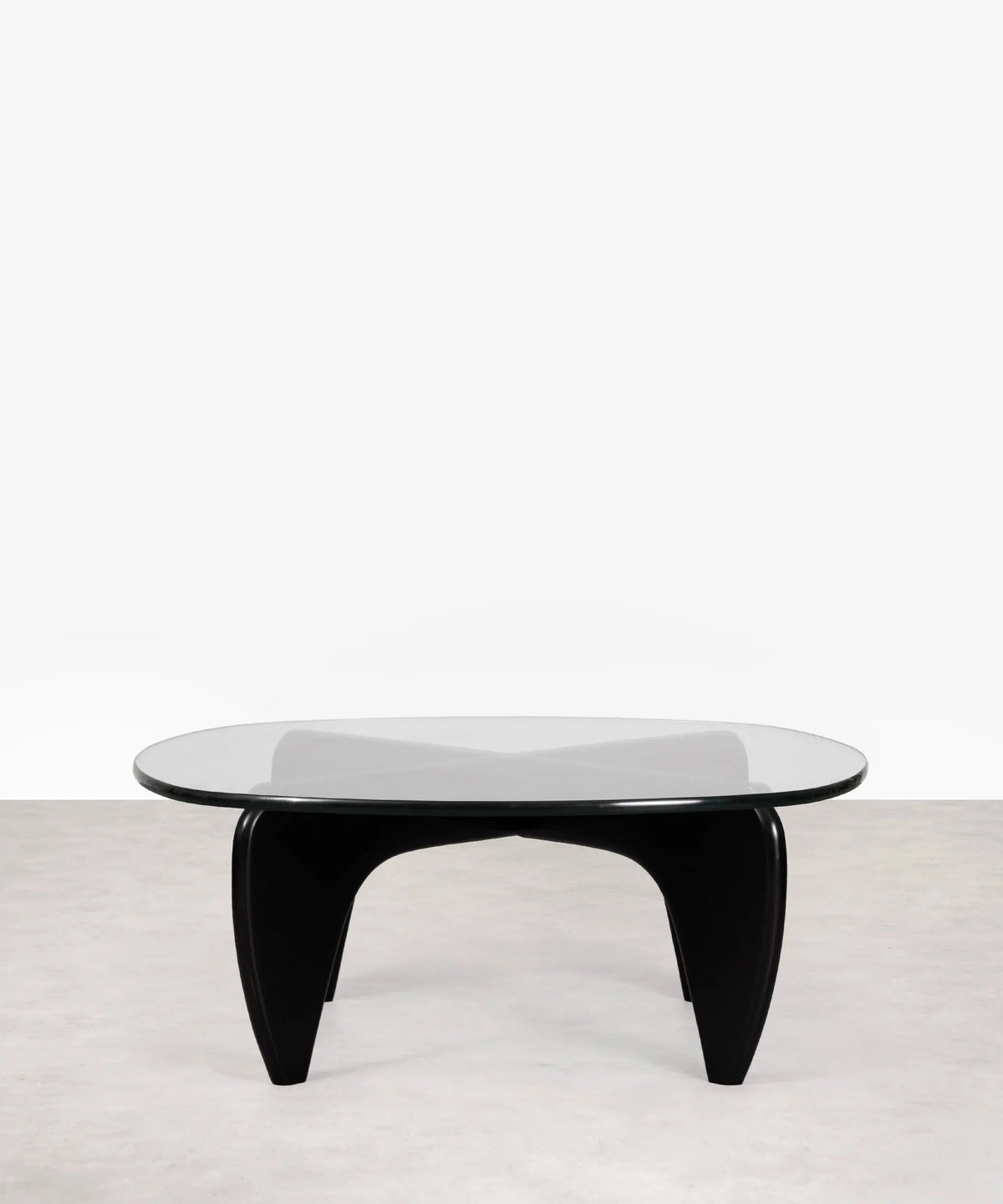 Table basse en verre trempé et bois Michi Noriaki
