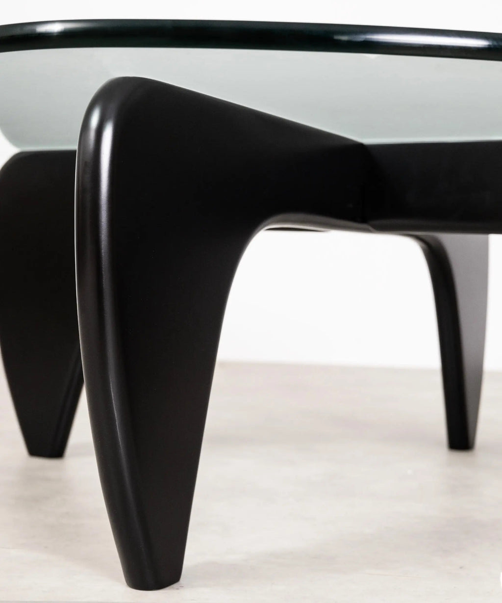 Table basse en verre trempé et bois Michi Noriaki