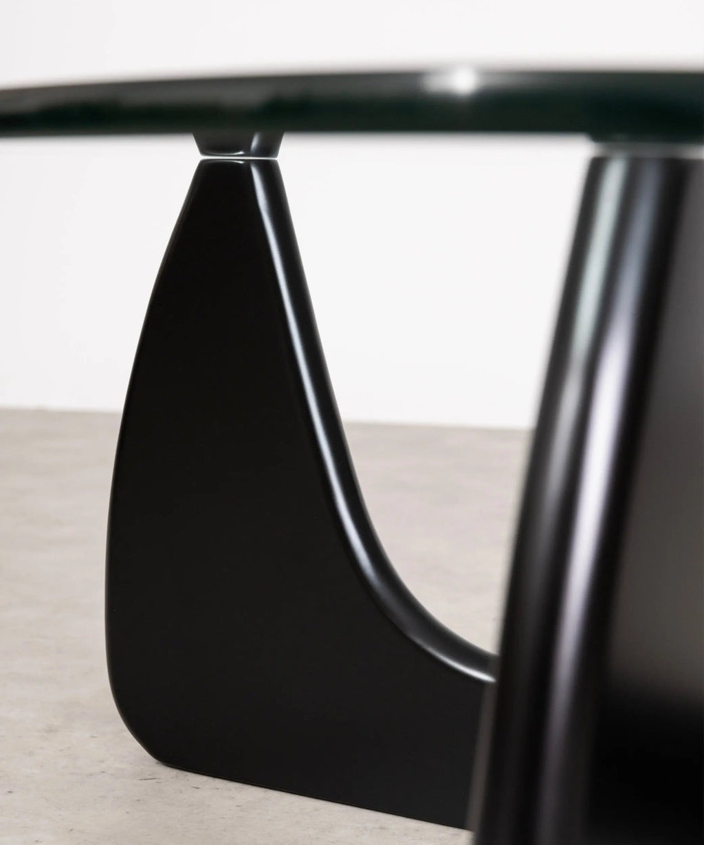 Table basse en verre trempé et bois Michi Noriaki