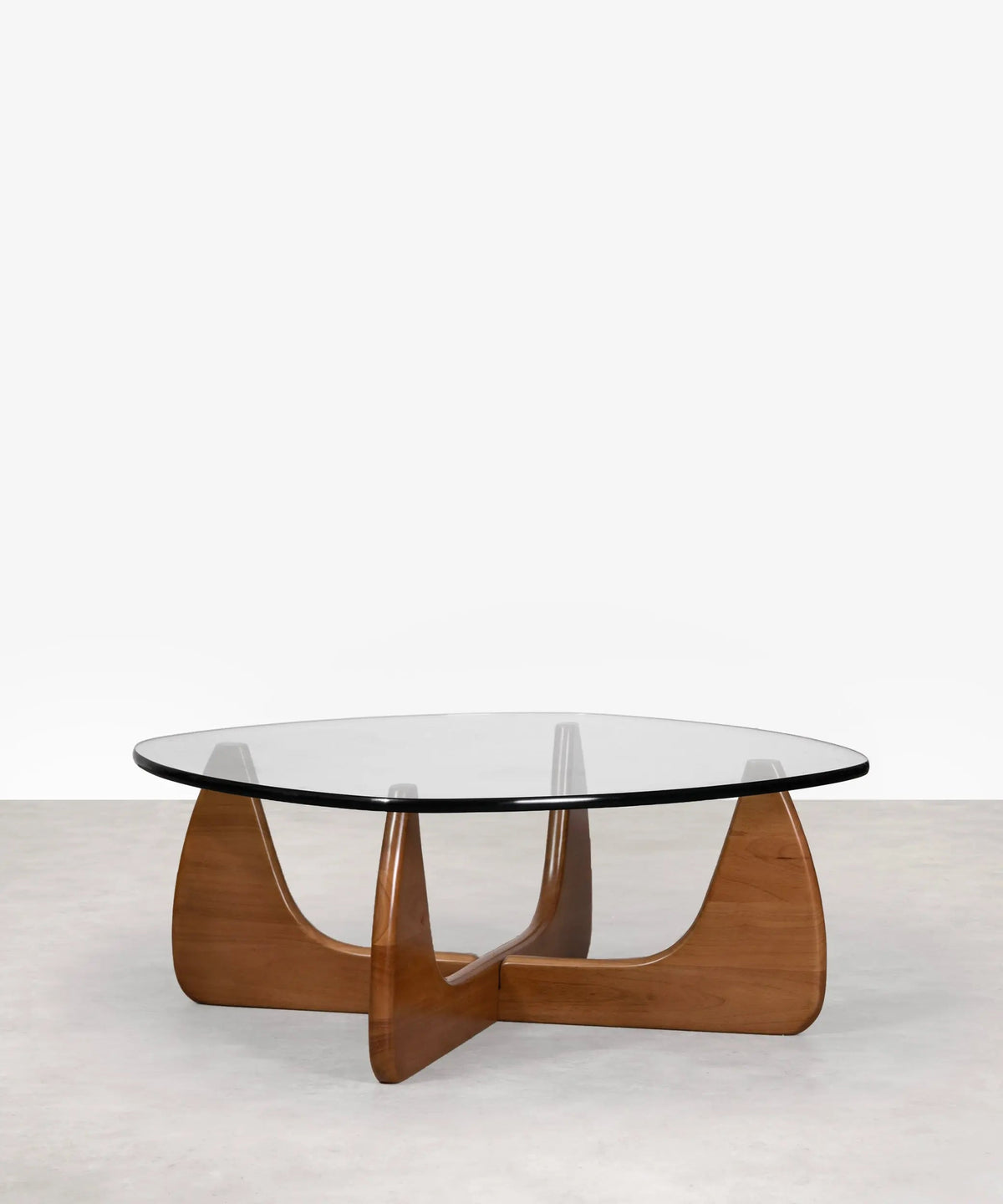 Table basse en verre trempé et bois Michi Noriaki