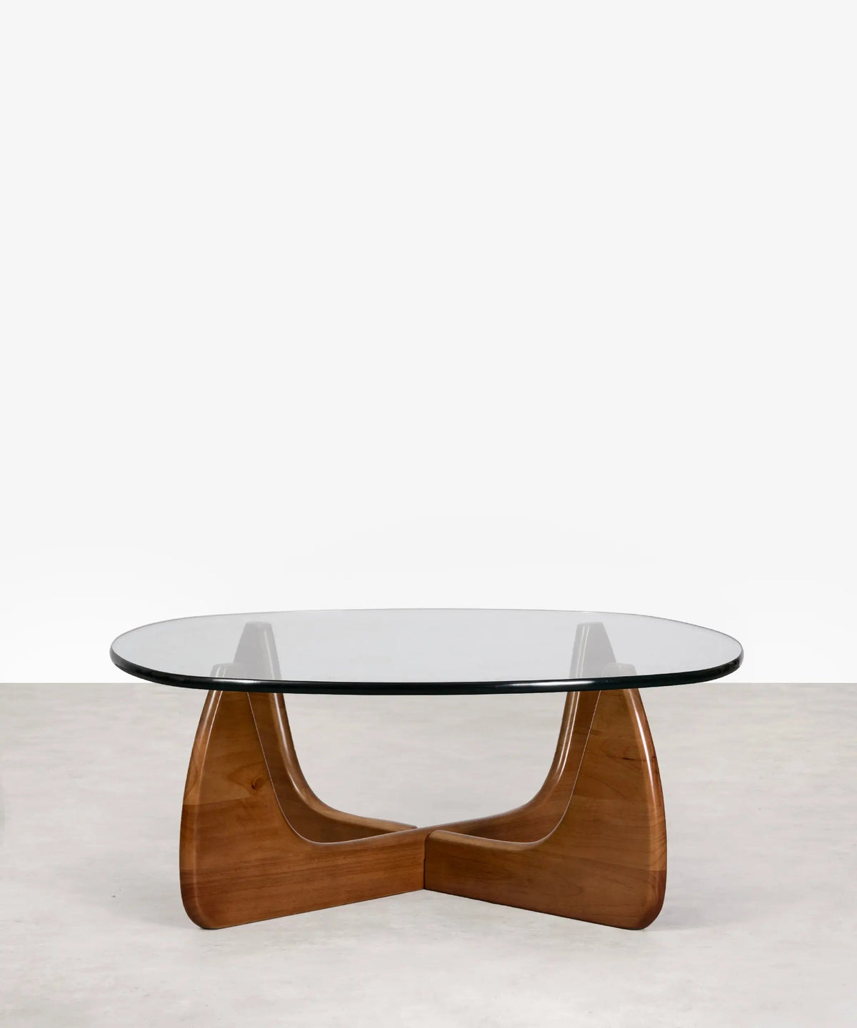 Table basse en verre trempé et bois Michi Noriaki