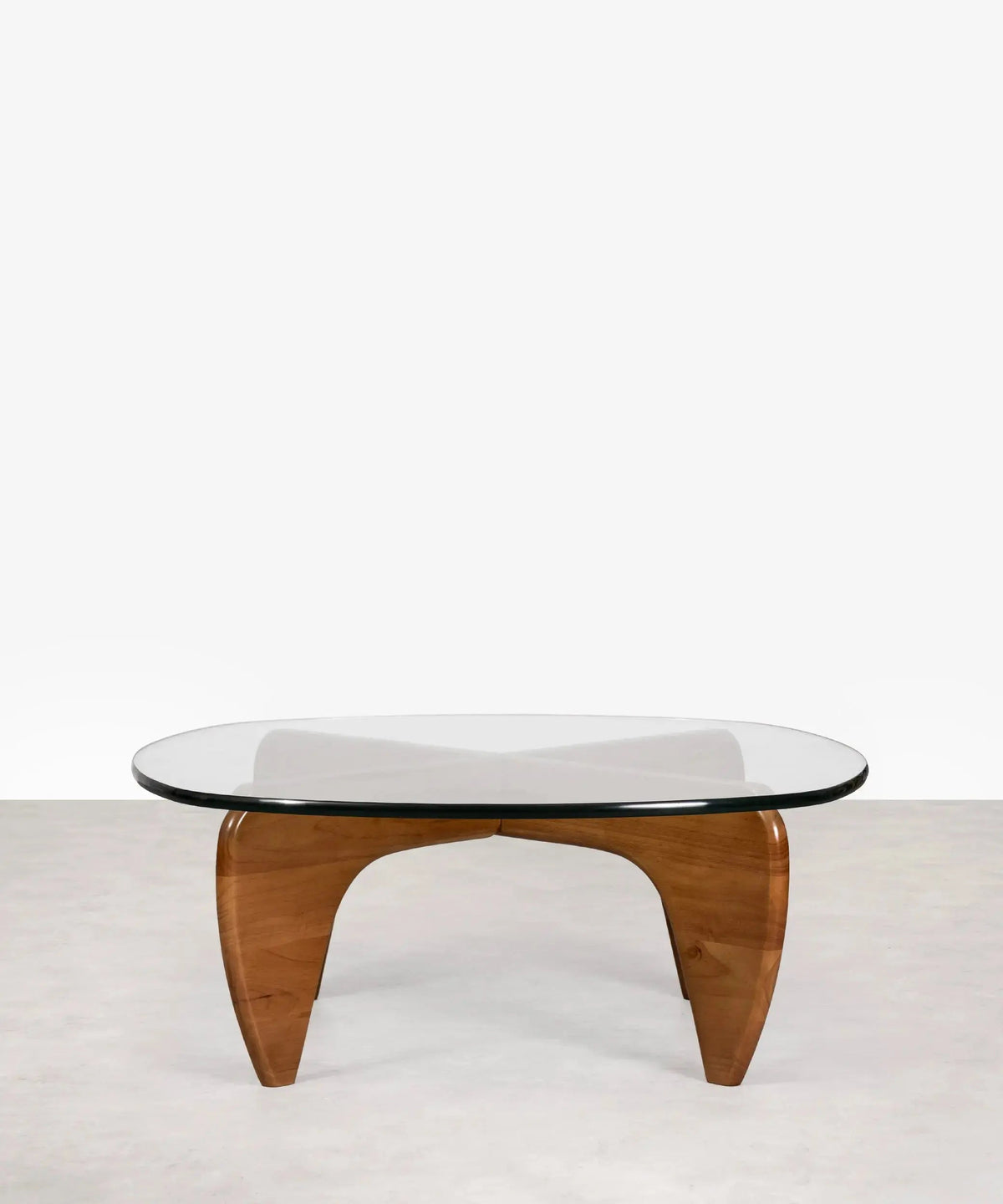 Table basse en verre trempé et bois Michi Noriaki
