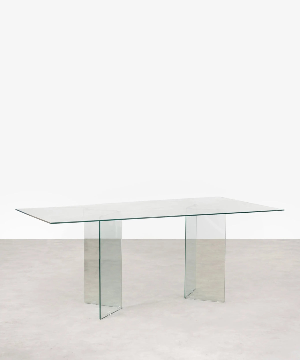 Table à manger rectangulaire en verre trempé Nicole (200x90 cm)