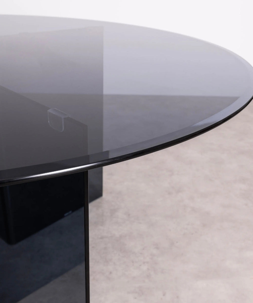 Table à Manger Ronde en Verre Trempé Ona 137 cm