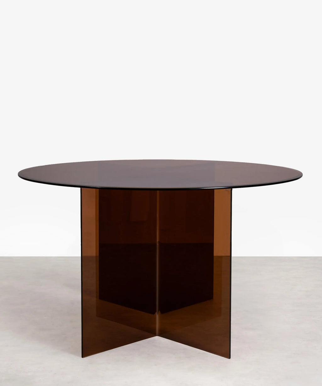 Table à Manger Ronde en Verre Trempé Ona 137 cm
