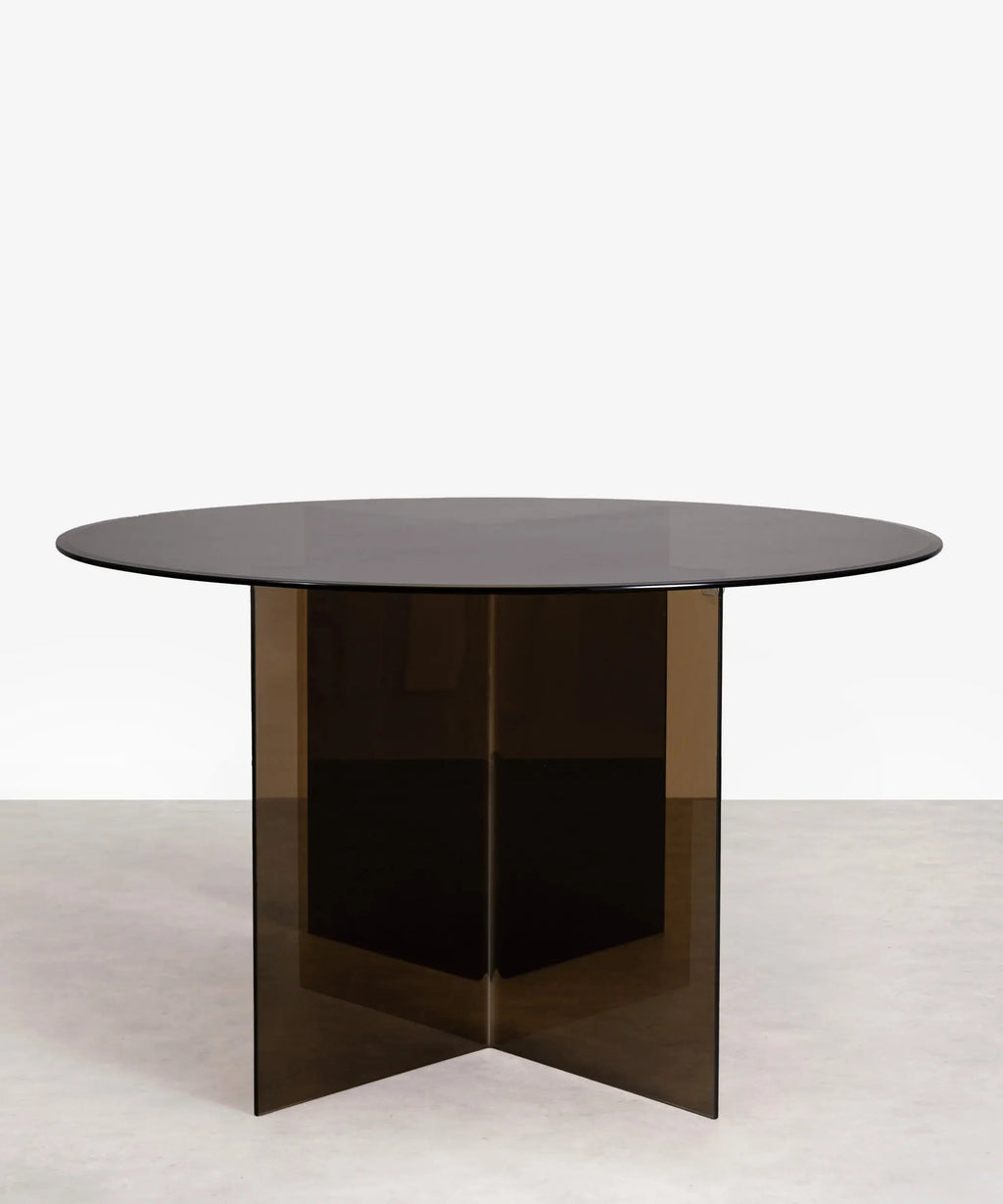 Table à Manger Ronde en Verre Trempé Ona 137 cm