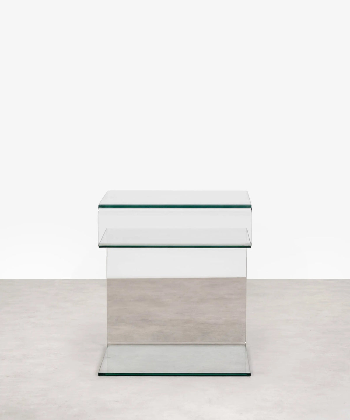 Table d’appoint en verre trempé Saura