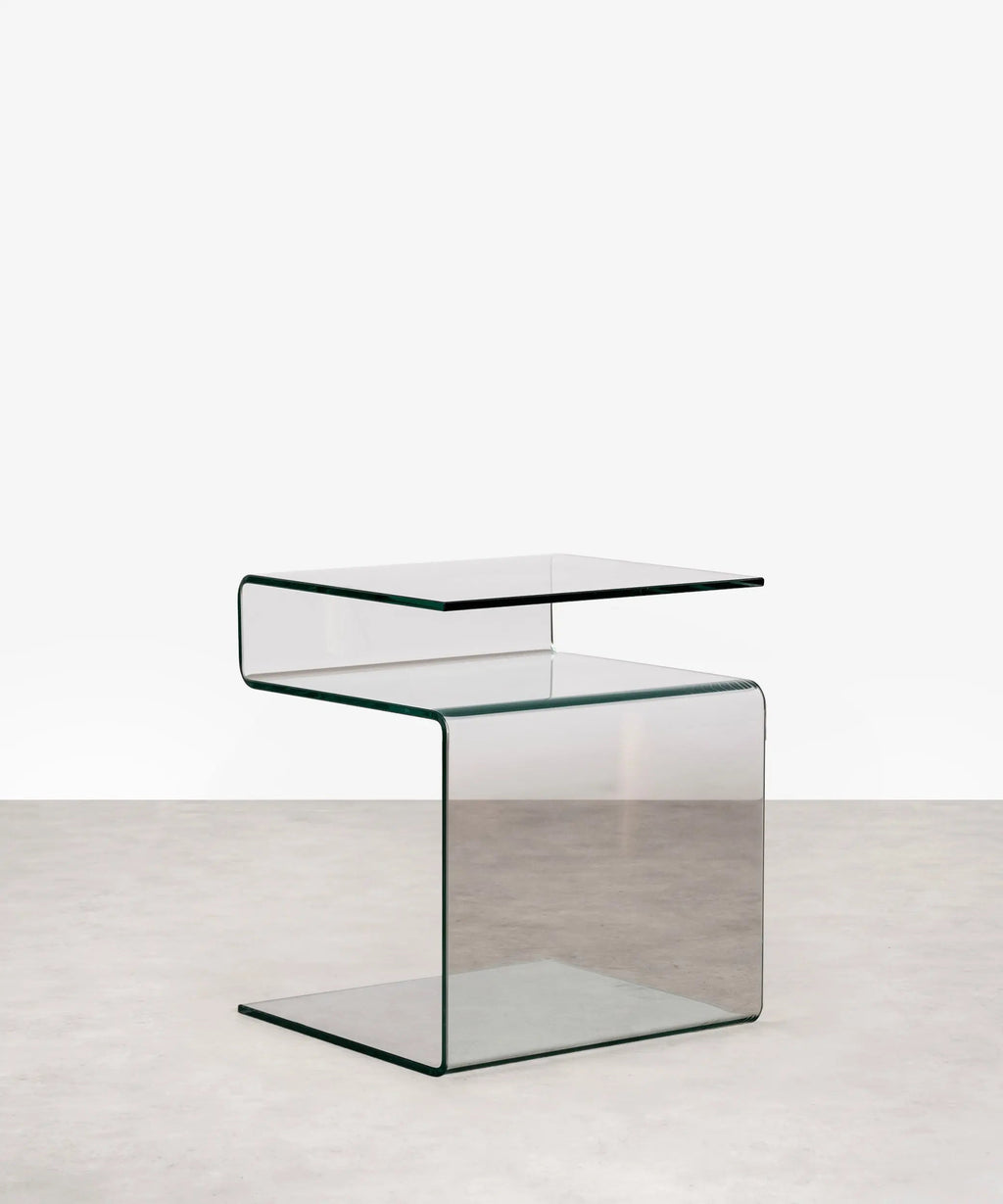 Table d’appoint en verre trempé Saura