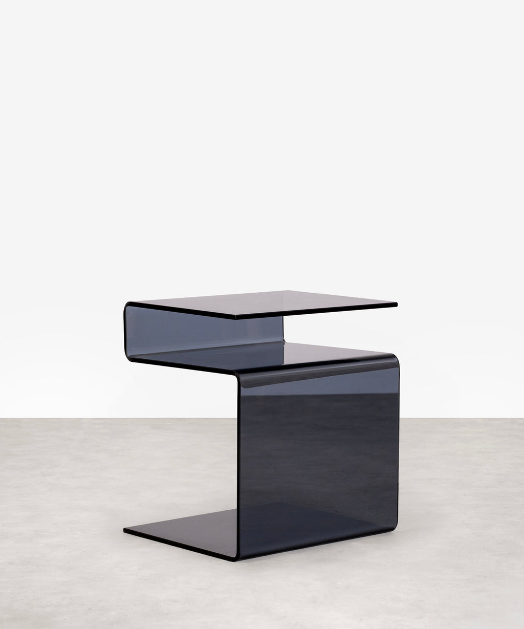 Table d’appoint en verre trempé Saura