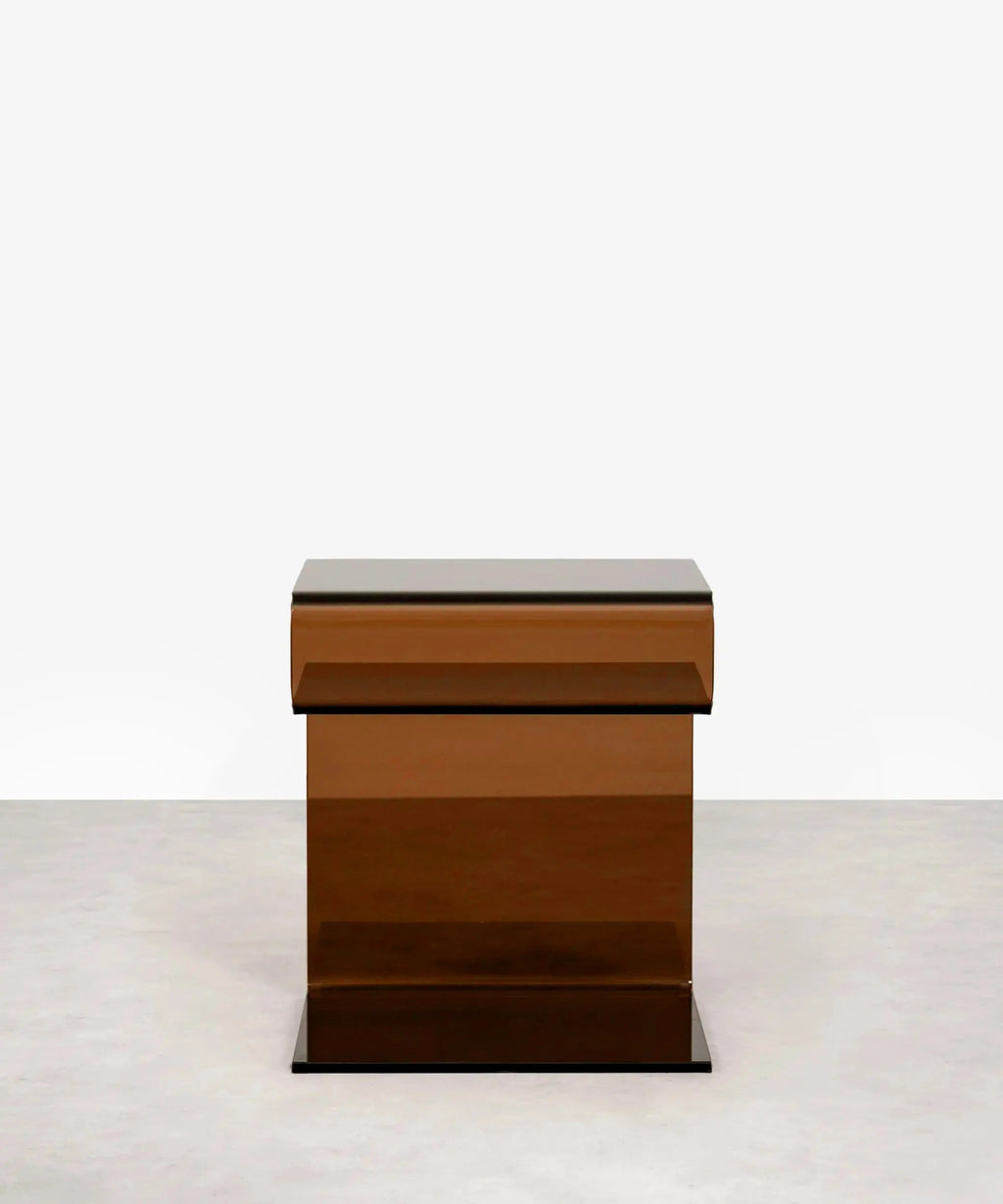 Table d’appoint en verre trempé Saura