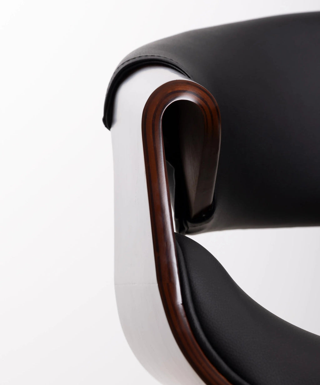 Chaise de salle à manger en bois et similicuir Binsa