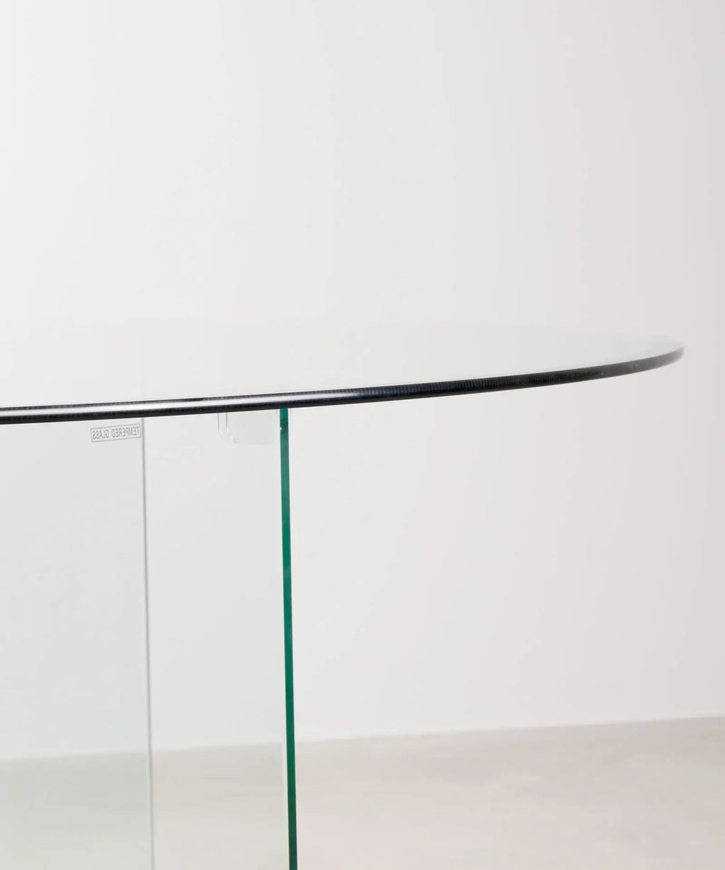 Table à Manger Ronde en Verre Trempé Ona 137 cm