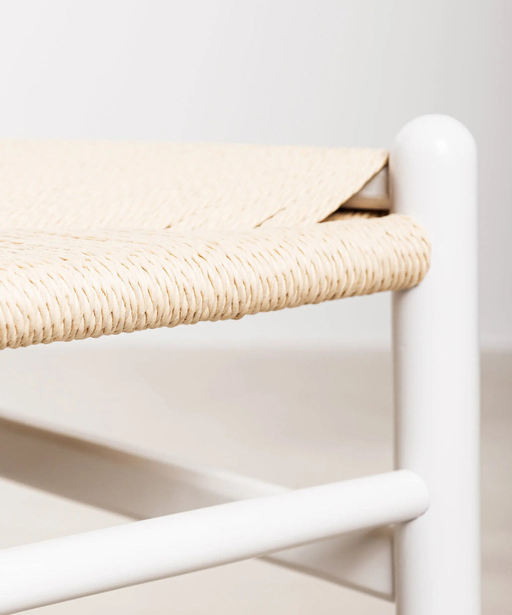 Chaise de salle à manger en bois et corde tressée Retro