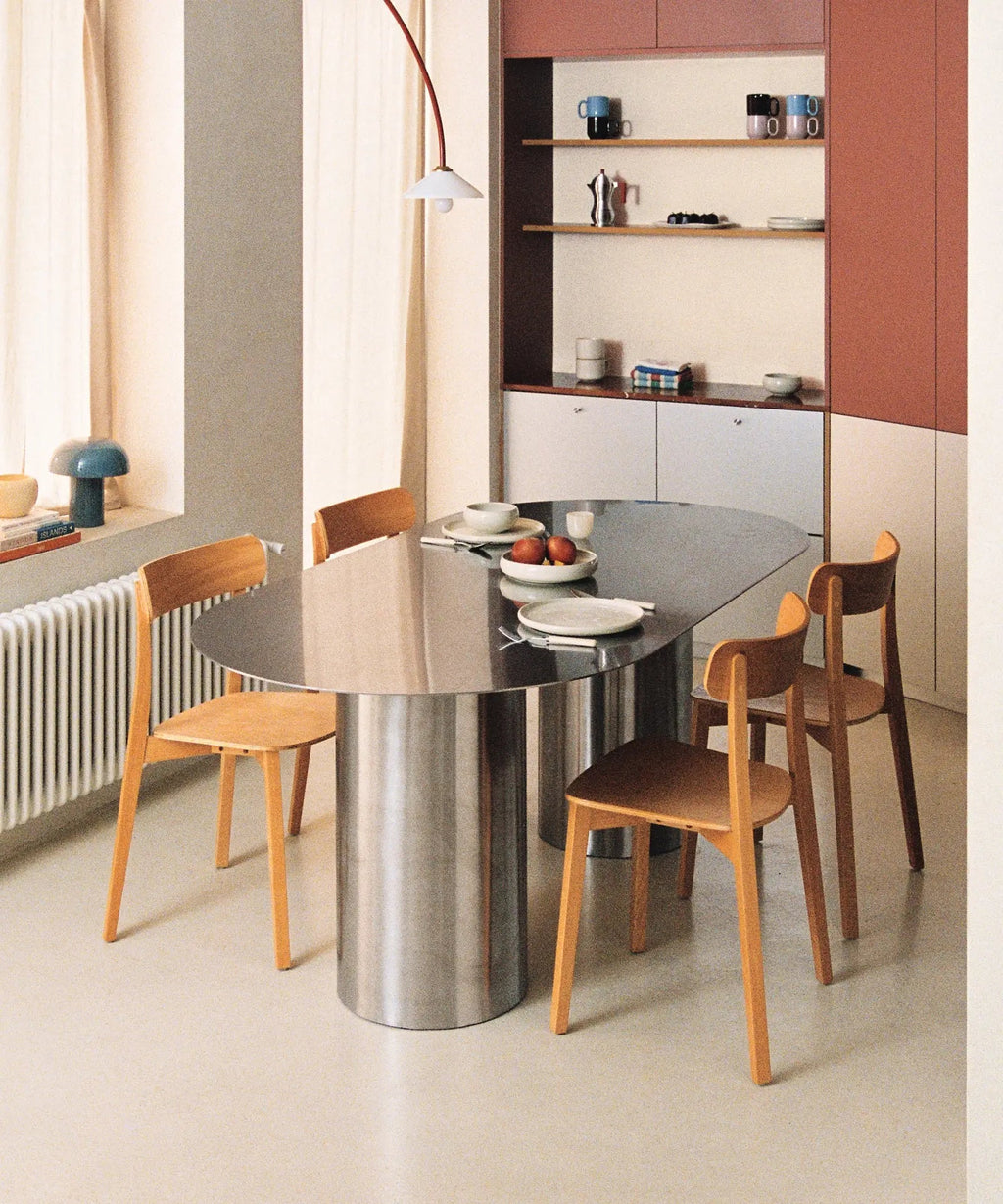 Table de Salle à Manger Ovale en Acier Laminé Iron (200 × 76 cm)