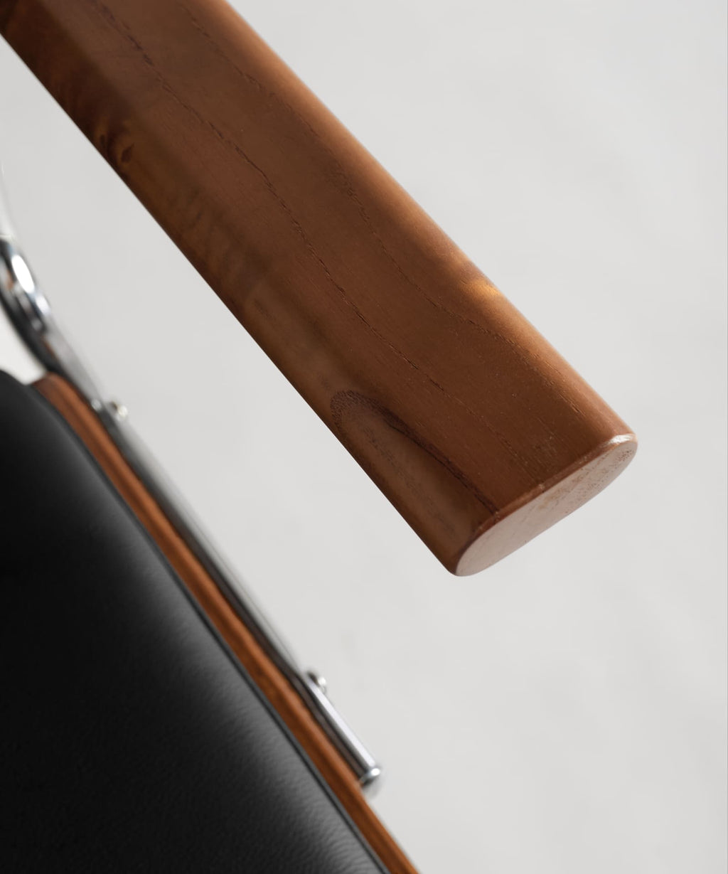 Chaise de Bureau en Noyer et Tissu Wilder