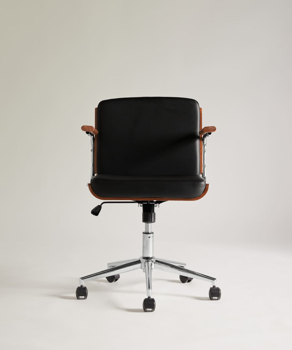 Chaise de Bureau en Noyer et Tissu Wilder