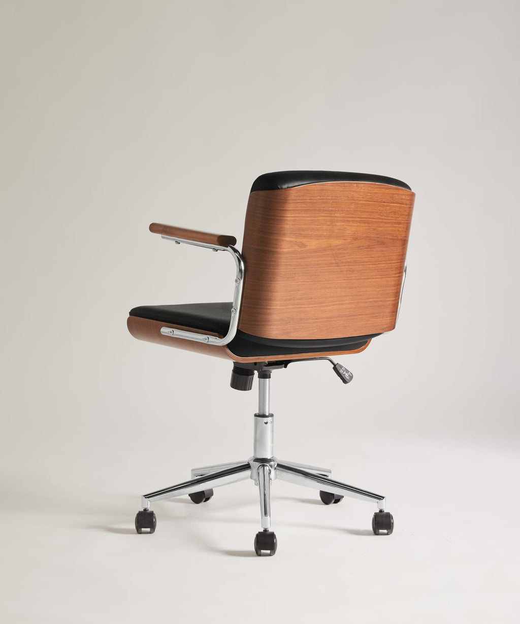Chaise de Bureau en Noyer et Tissu Wilder