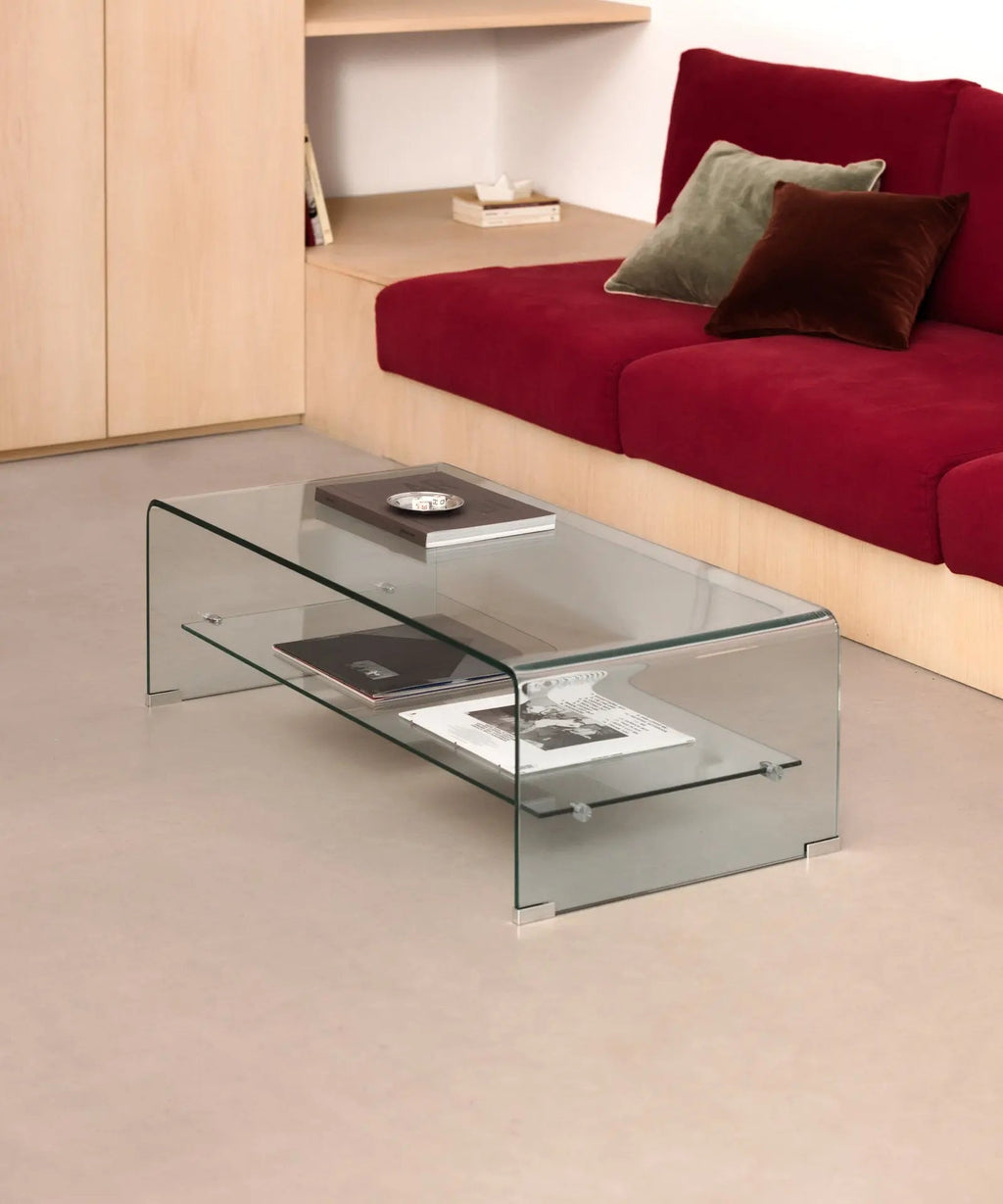 Table basse en verre trempé Olivier (110x55 cm)