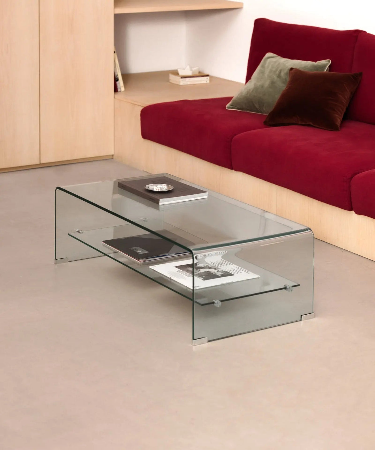 Table basse en verre trempé Olivier (110x55 cm)