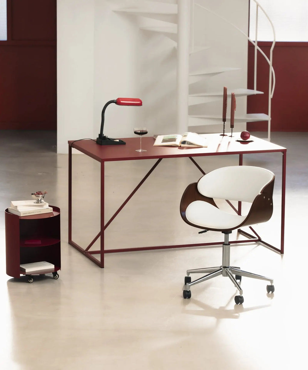 Chaise de Bureau en Similicuir et Bois Debbie