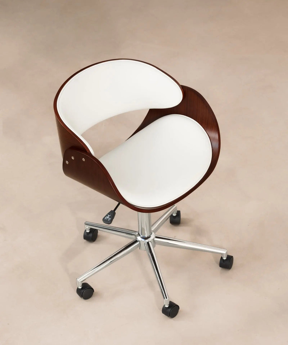 Chaise de Bureau en Similicuir et Bois Debbie