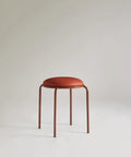 Tabouret Bas en Métal et Simili Cuir Flek