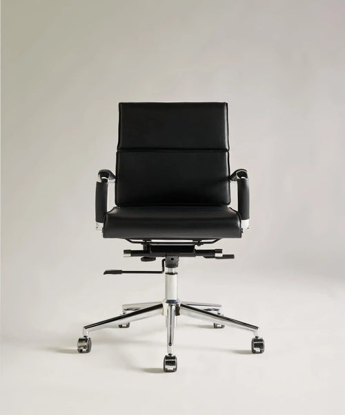 Chaise de bureau en Cuir Italien Low Back Kane