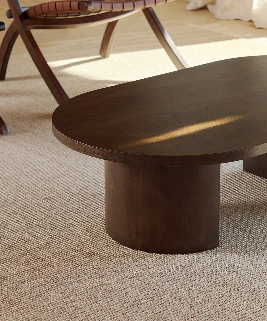 Table basse ovale en bois Lily (120 cm)